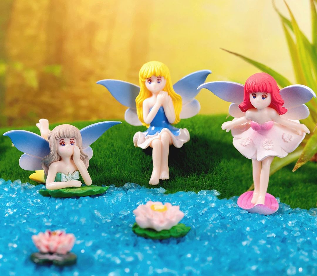 Home & Kitchen > Home Decor > Home Decor Accents > Sculptures 4 Resin Decorative Flower Fairy Ornaments