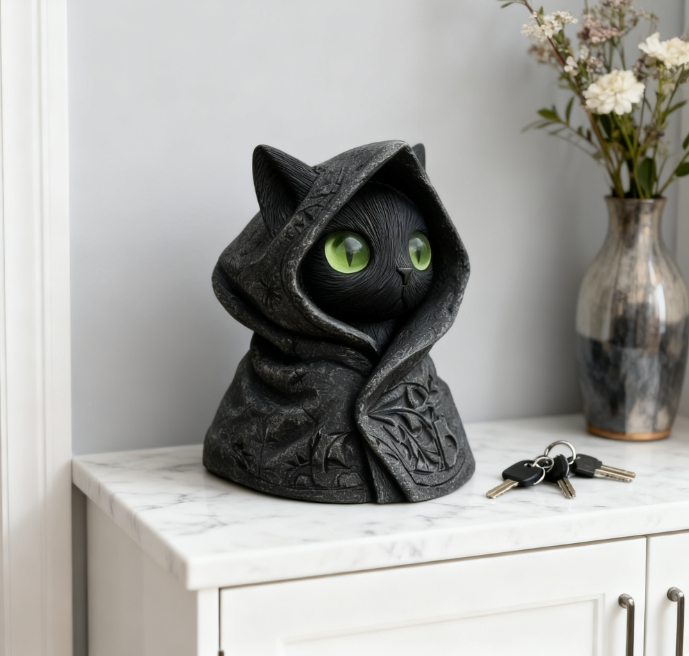 Home & Kitchen > Home Decor > Home Decor Accents > Sculptures Black Cat Statue Ornament 8.2cm