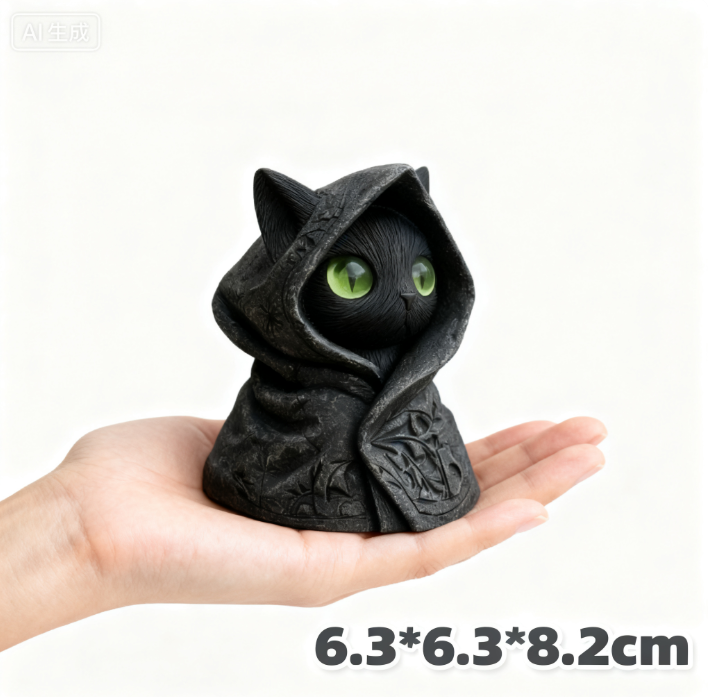 Home & Kitchen > Home Decor > Home Decor Accents > Sculptures Black Cat Statue Ornament 8.2cm