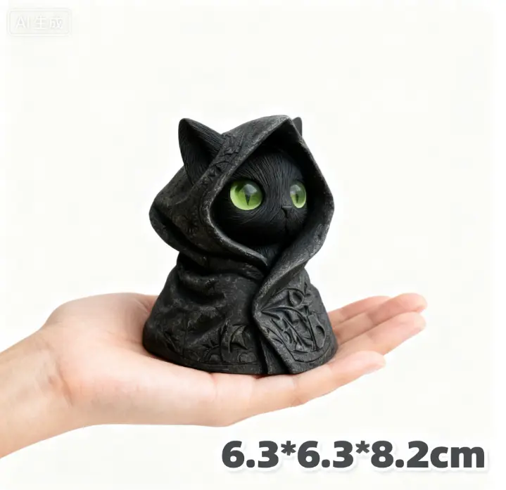 Home & Kitchen > Home Decor > Home Decor Accents > Sculptures Black Cat Statue Ornament 8.2cm