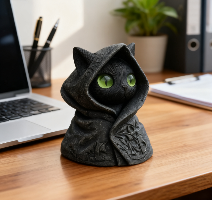Home & Kitchen > Home Decor > Home Decor Accents > Sculptures Black Cat Statue Ornament 8.2cm