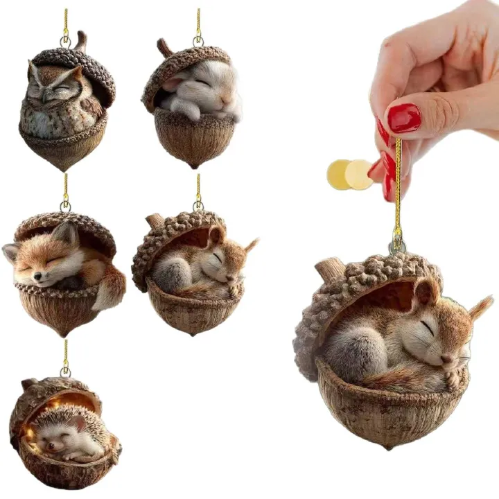 Home & Kitchen > Home Decor > Home Decor Accents > Sculptures  Acrylic Squirrel Hanging Jewelry Set 5 Pieces