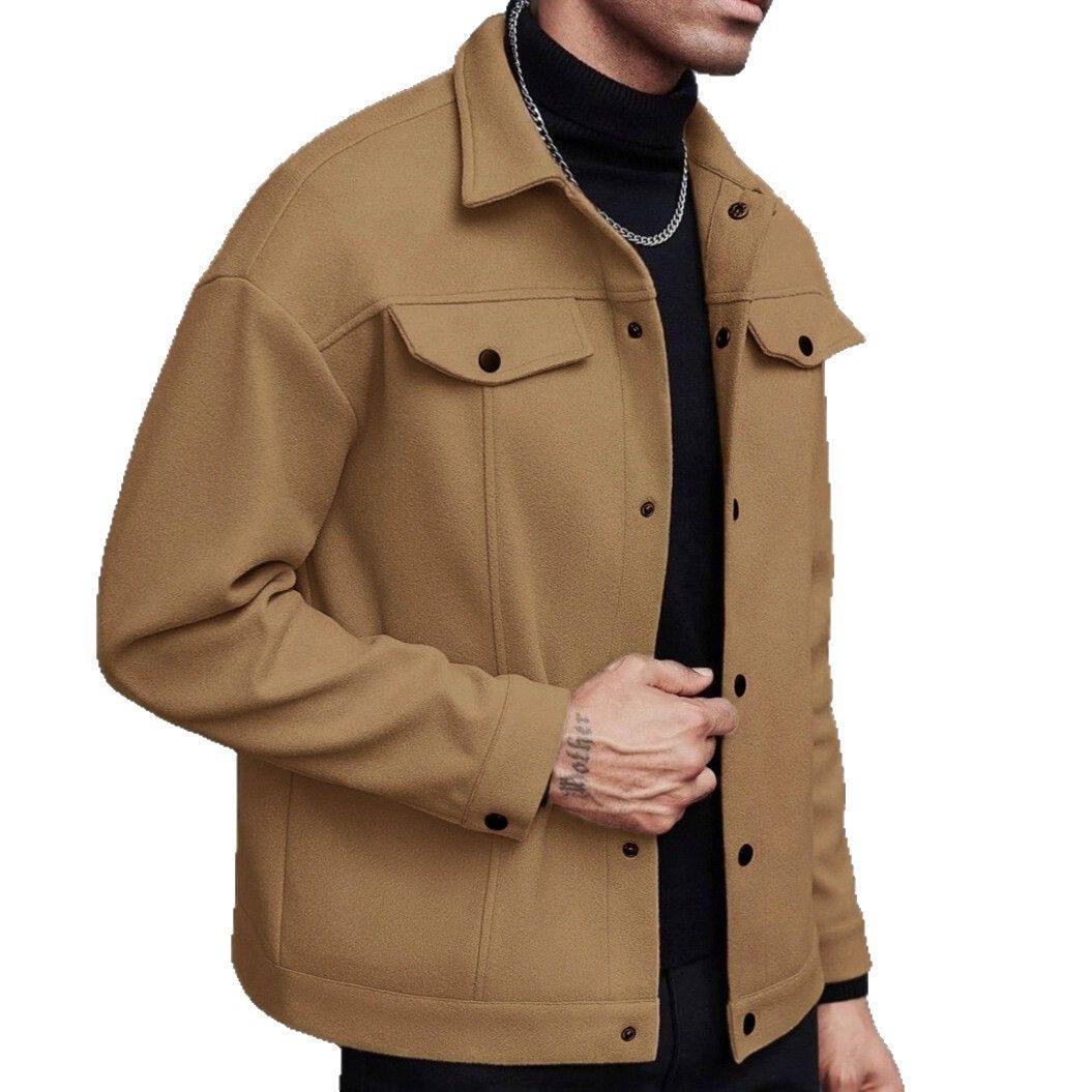 Clothes > Men's Clothing > Tops > Jackets & Coats  Lapel woolen new men's jacket casual sports business jacket