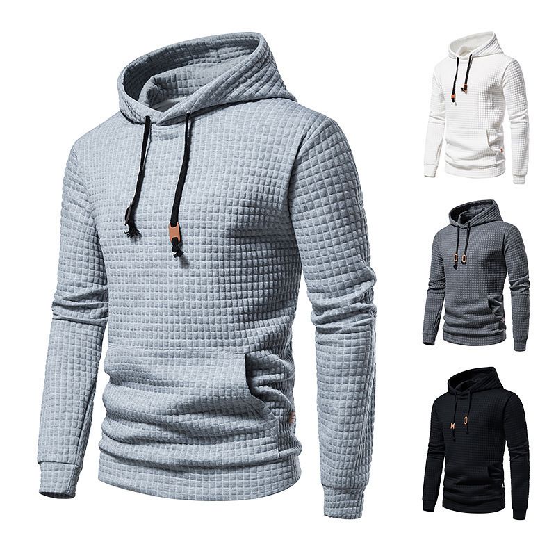 Clothes > Men's Clothing > Tops > Jackets & Coats New men's casual pullover jacquard sweatshirt men's plaid cotton hoodie jacket
