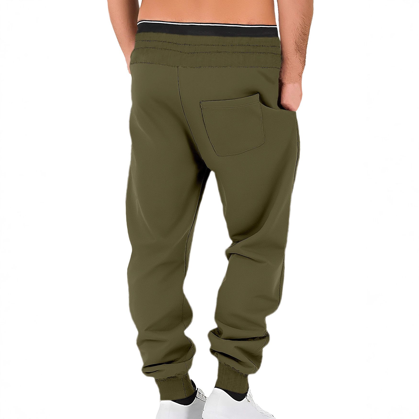 Clothes > Men's Clothing > Bottoms > Pants > Casual  Men's trousers solid color trendy sports casual sweatpants European and American loose leggings