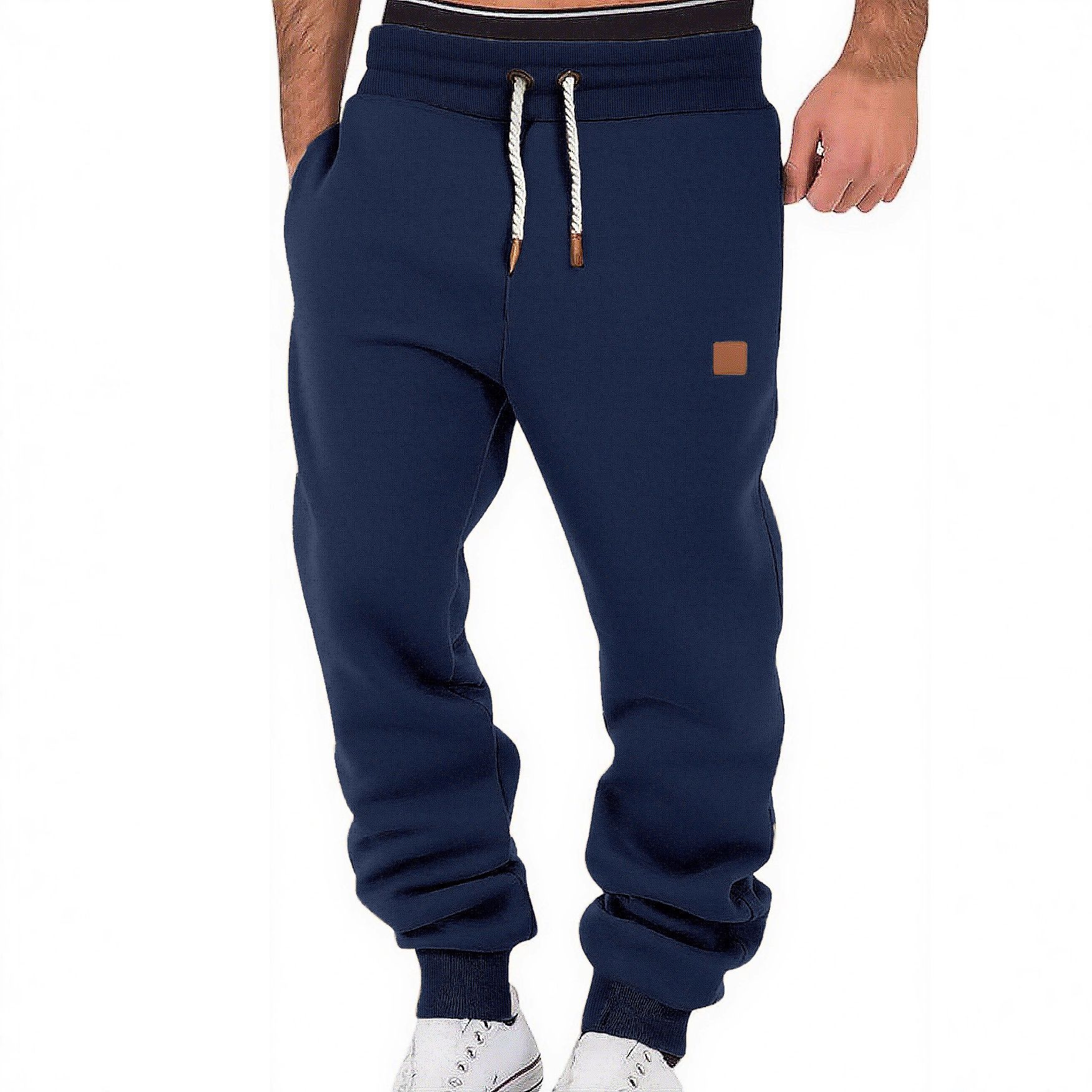 Clothes > Men's Clothing > Bottoms > Pants > Casual  Men's trousers solid color trendy sports casual sweatpants European and American loose leggings