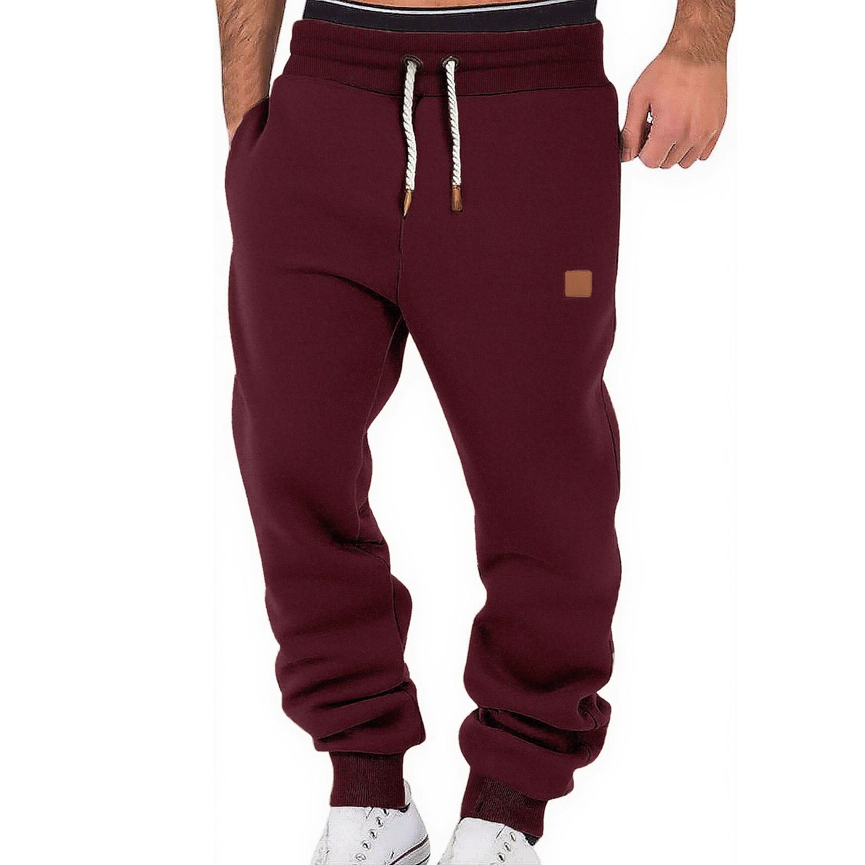Clothes > Men's Clothing > Bottoms > Pants > Casual  Men's trousers solid color trendy sports casual sweatpants European and American loose leggings