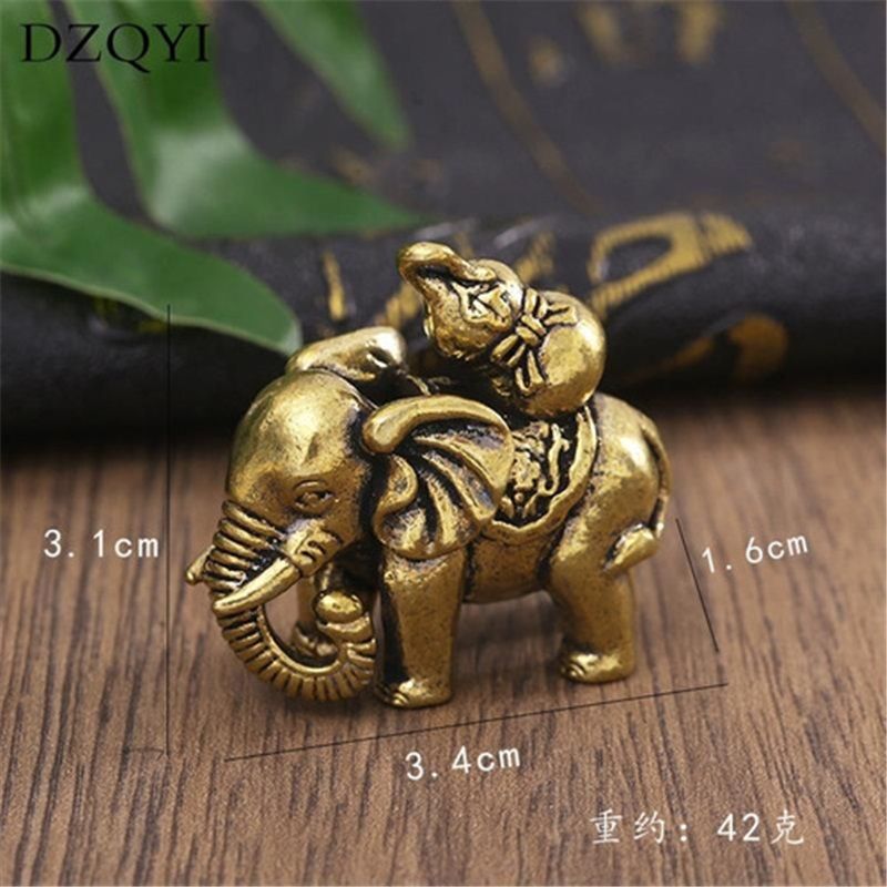Home & Kitchen > Home Decor > Home Decor Accents > Sculptures Decoration Elephant Made Of Brass 3.4cm 2pc