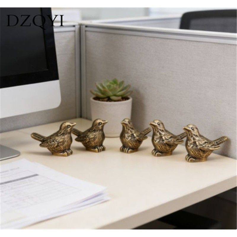 Home & Kitchen > Home Decor > Home Decor Accents > Sculptures  5pcs 2.5cm Brass Bird Jewelry