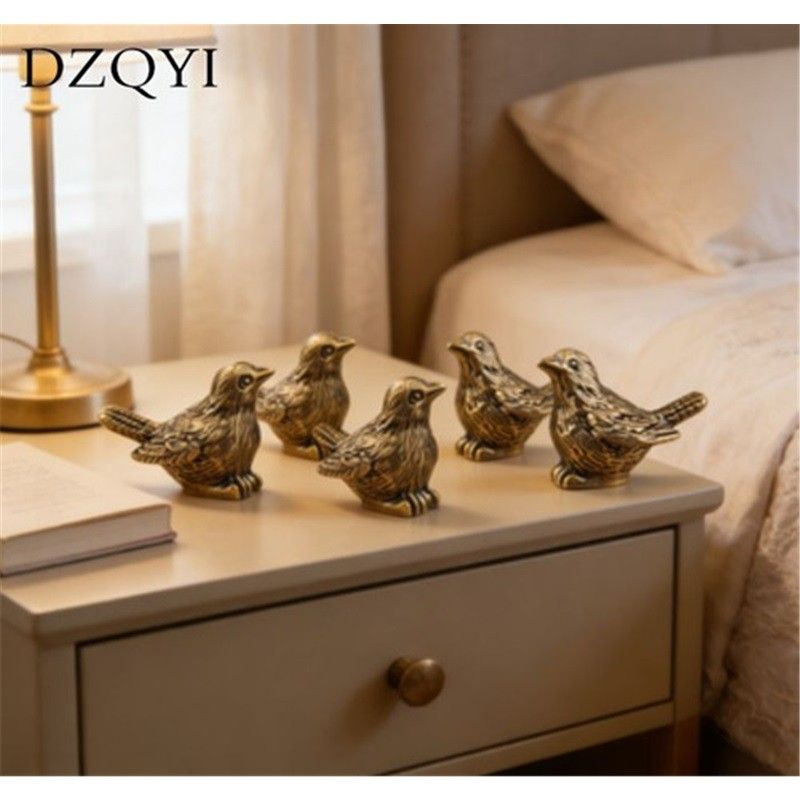 Home & Kitchen > Home Decor > Home Decor Accents > Sculptures  5pcs 2.5cm Brass Bird Jewelry