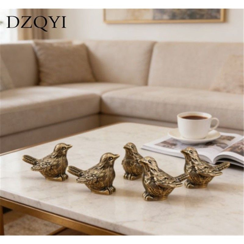 Home & Kitchen > Home Decor > Home Decor Accents > Sculptures  5pcs 2.5cm Brass Bird Jewelry