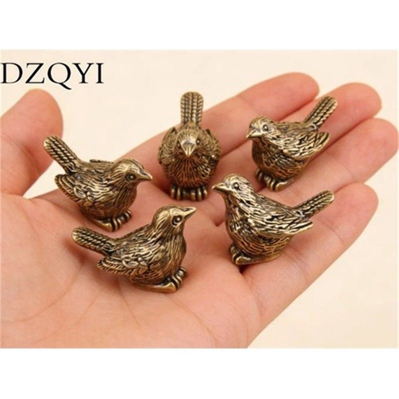 Home & Kitchen > Home Decor > Home Decor Accents > Sculptures  5pcs 2.5cm Brass Bird Jewelry