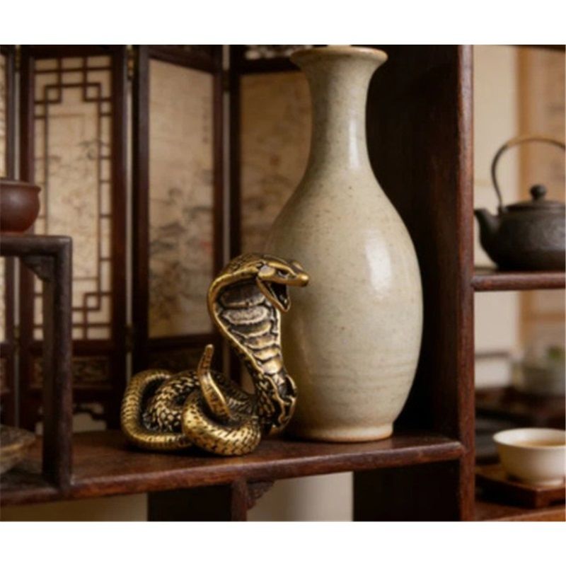 Home & Kitchen > Home Decor > Home Decor Accents > Sculptures  Collection Of Jewelry  Zodiac Snake  Made Of Brass 4.2cm1pc.