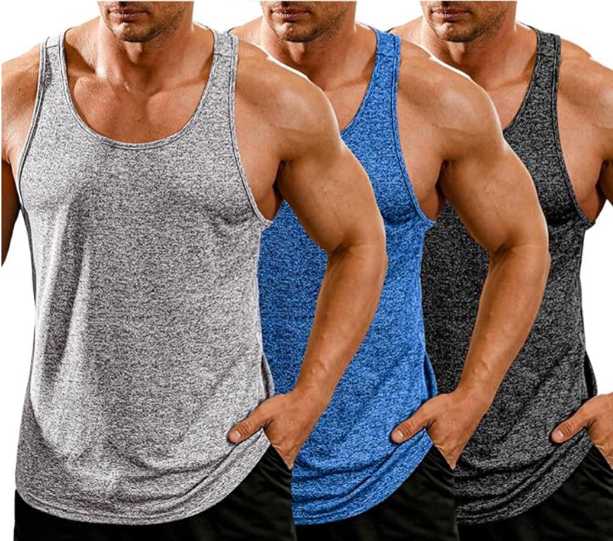 Clothes > Men's Clothing > Tops > Tanks & Camis (Tank Tops) European and American summer fitness sports training vest men's solid color vest