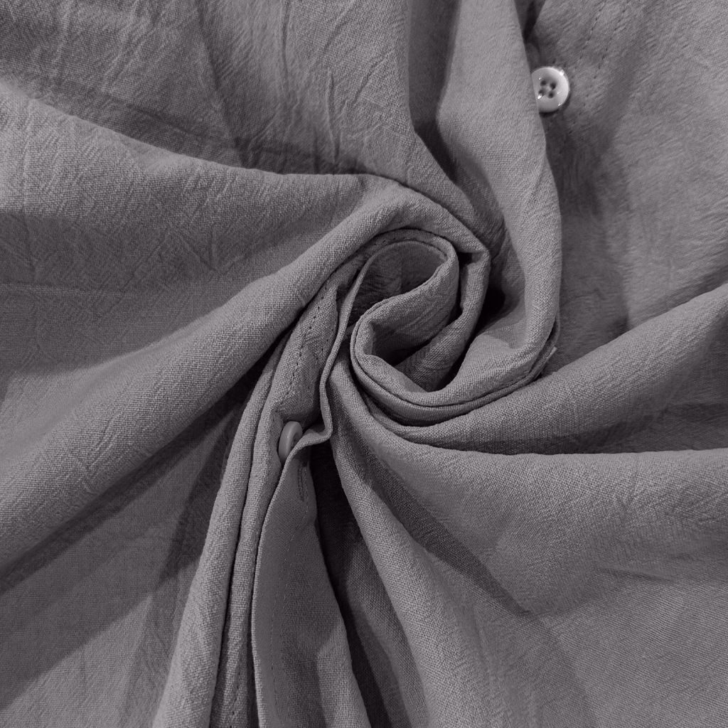 Clothes > Men's Clothing > Tops > Shirts Spring and Autumn Linen Shirt Long Sleeve Stand Collar Breathable Casual Men's New Chinese Pocket Shirt