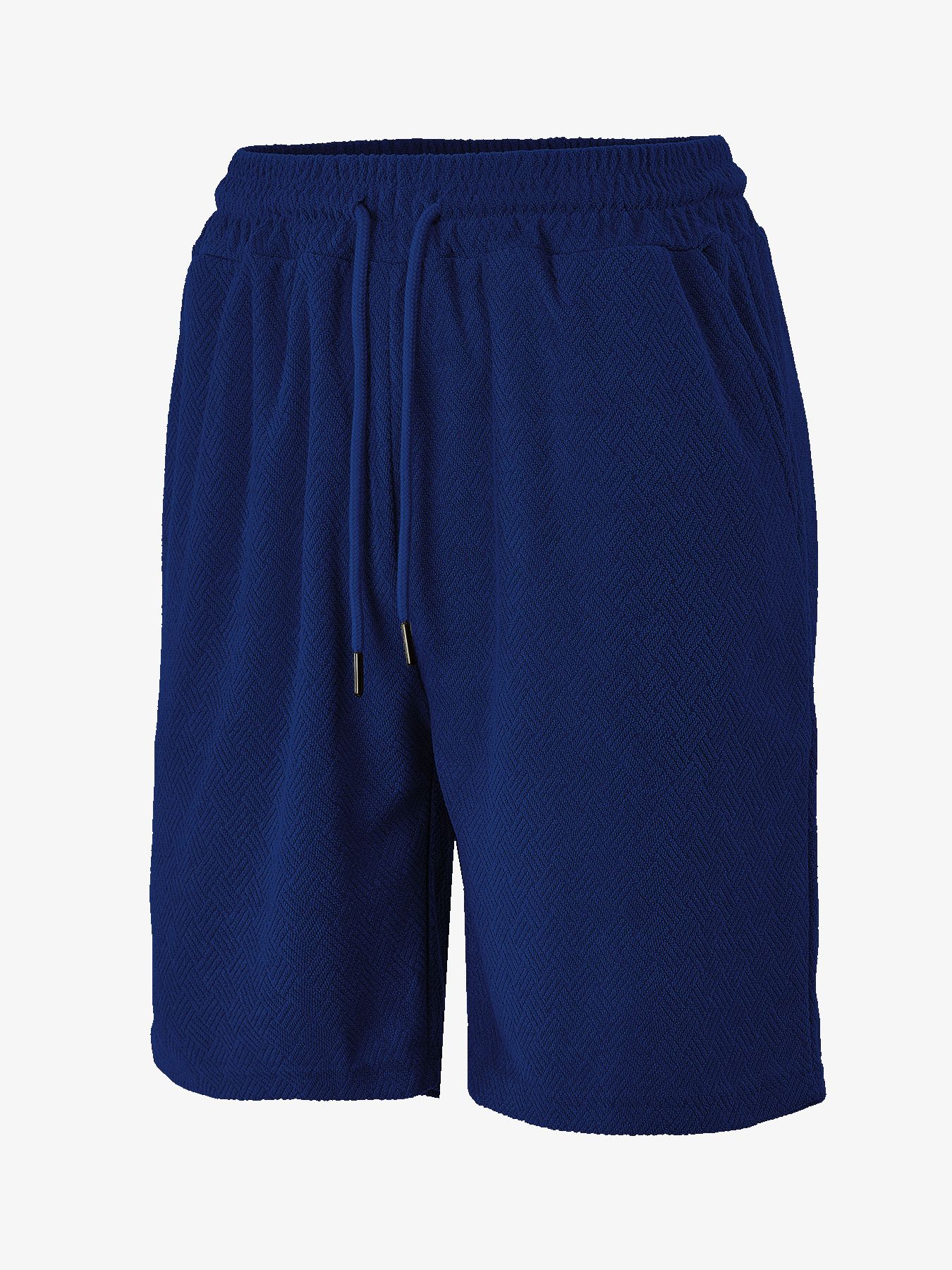 Clothes > Men's Clothing > Bottoms > Shorts  European and American men's summer loose, comfortable, breathable solid color jacquard fabric men's casual shorts