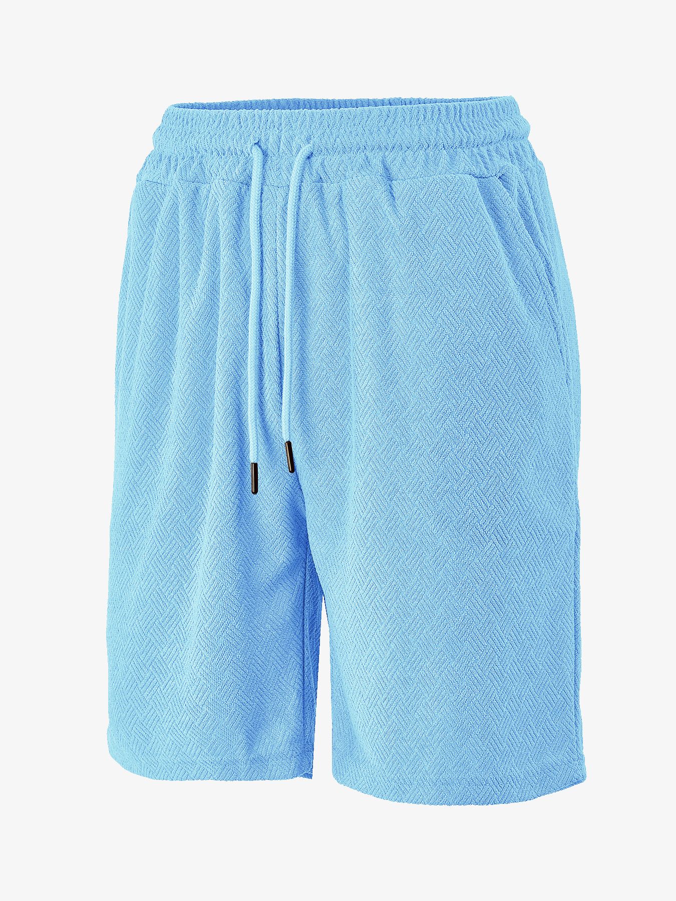 Clothes > Men's Clothing > Bottoms > Shorts  European and American men's summer loose, comfortable, breathable solid color jacquard fabric men's casual shorts