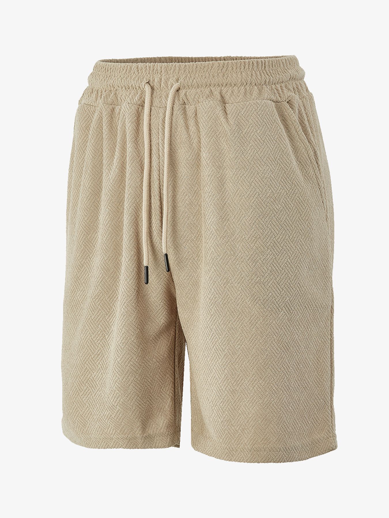 Clothes > Men's Clothing > Bottoms > Shorts  European and American men's summer loose, comfortable, breathable solid color jacquard fabric men's casual shorts