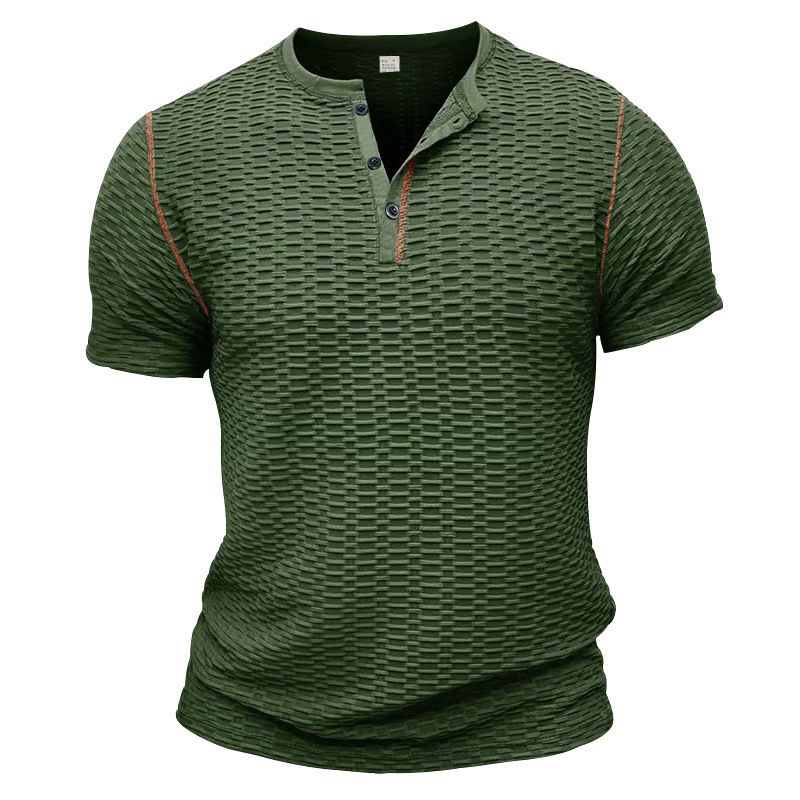 Clothes > Men's Clothing > Tops > T-Shirts Summer sports and fitness slim breathable men's short-sleeved t-shirt European and American men's muscle henley shirt men's t-shirt