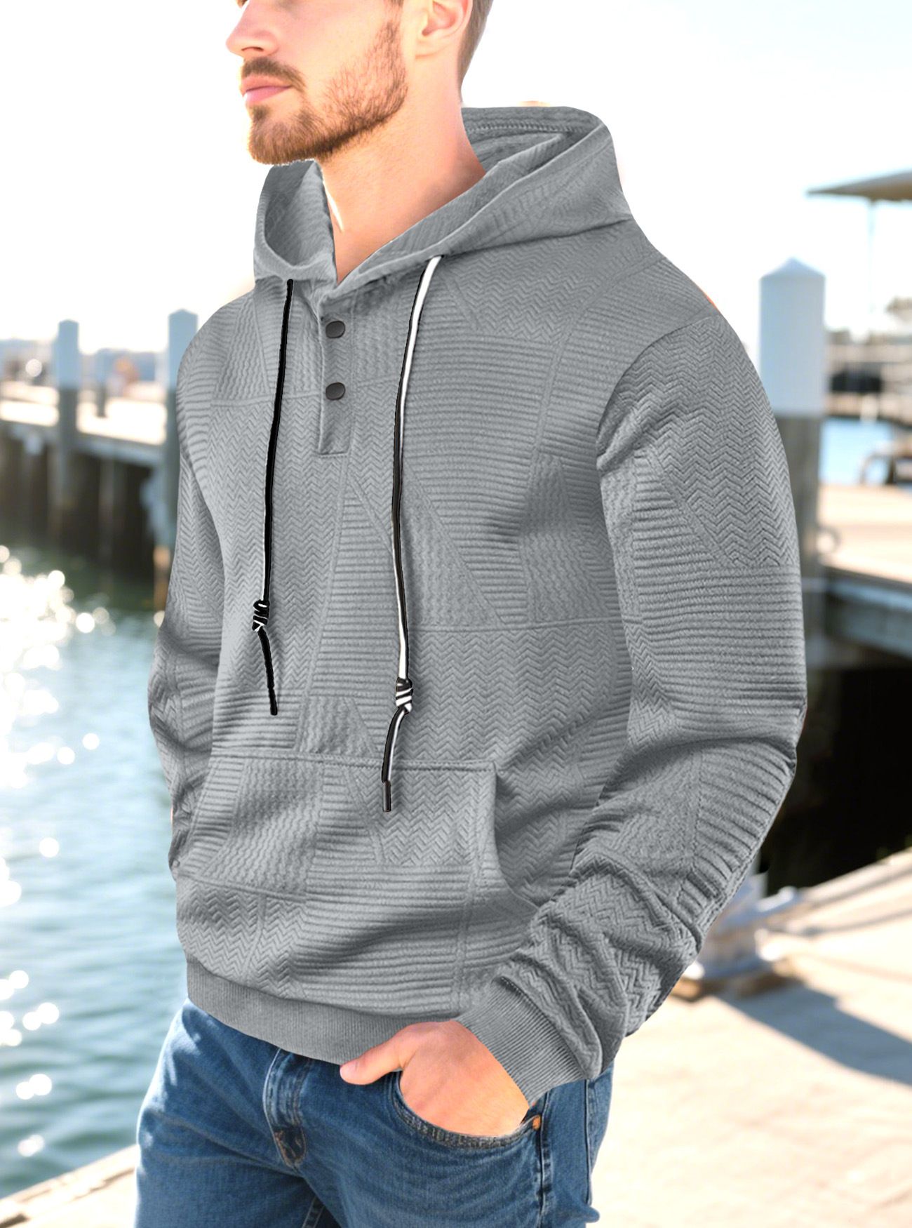 Clothes > Men's Clothing > Tops > Jackets & Coats  Spring and autumn trendy men's solid color hooded sweatshirts for fat men large size loose sports casual tops and jackets