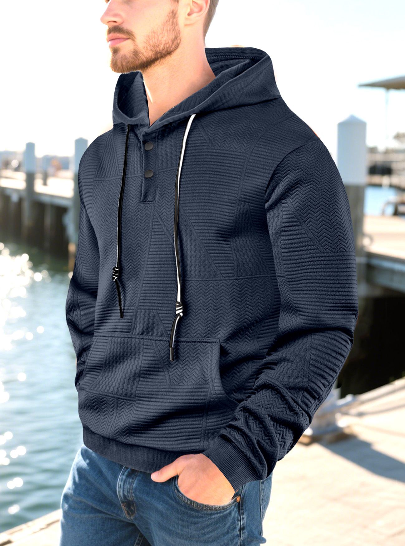Clothes > Men's Clothing > Tops > Jackets & Coats  Spring and autumn trendy men's solid color hooded sweatshirts for fat men large size loose sports casual tops and jackets