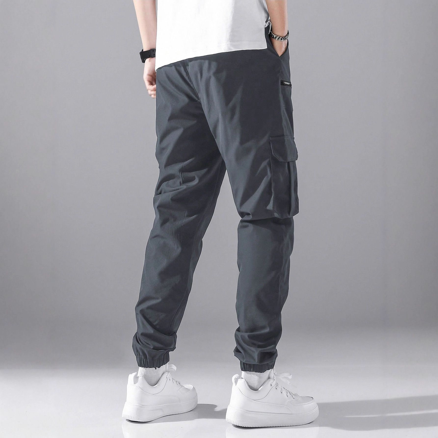 Clothes > Men's Clothing > Bottoms > Pants > Casual  New style legging overalls for men, trendy and versatile outdoor multi-pocket pants for men, summer casual sports pants