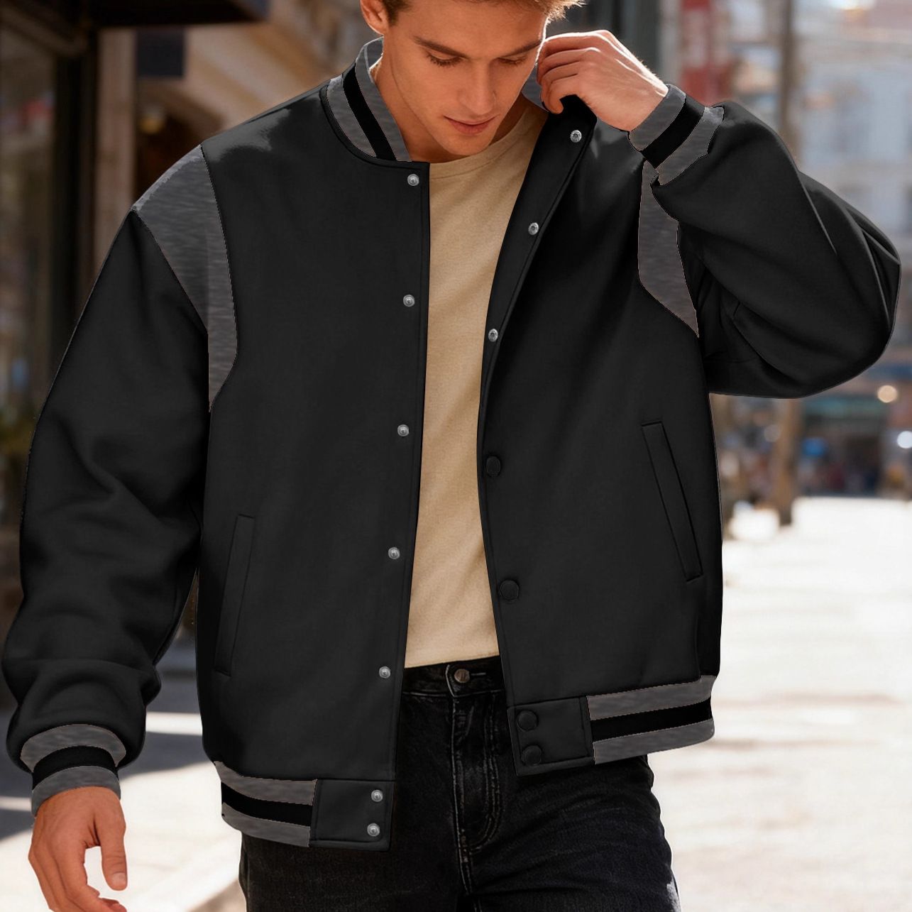 Clothes > Men's Clothing > Tops > Jackets & Coats  Autumn and winter men's jackets, baseball uniforms, casual high street velvet cardigans for men