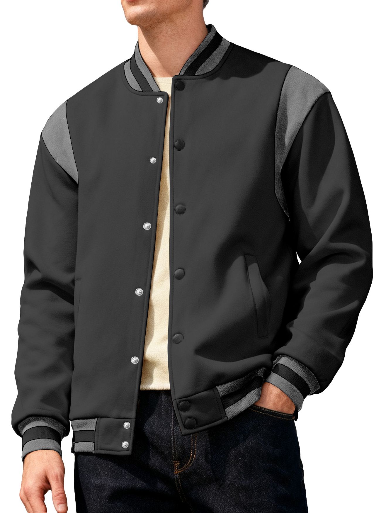 Clothes > Men's Clothing > Tops > Jackets & Coats  Autumn and winter men's jackets, baseball uniforms, casual high street velvet cardigans for men