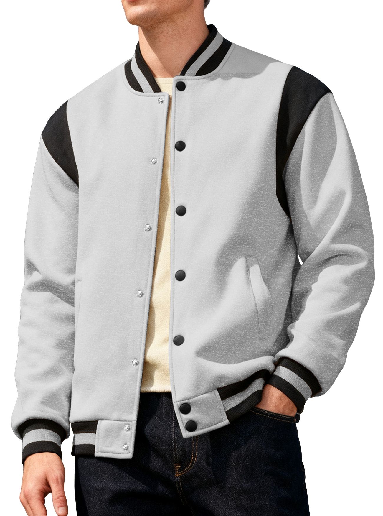 Clothes > Men's Clothing > Tops > Jackets & Coats  Autumn and winter men's jackets, baseball uniforms, casual high street velvet cardigans for men