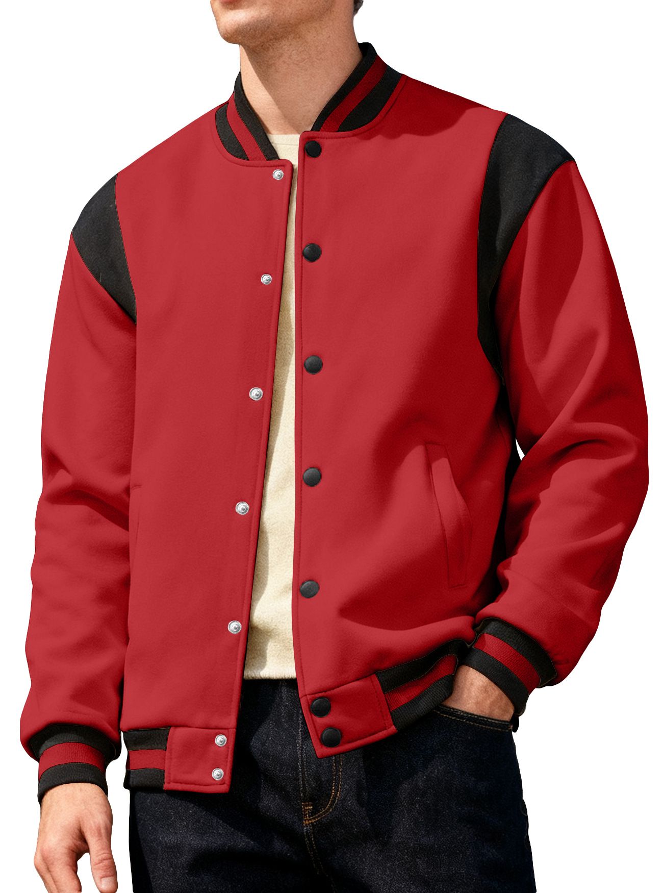 Clothes > Men's Clothing > Tops > Jackets & Coats  Autumn and winter men's jackets, baseball uniforms, casual high street velvet cardigans for men