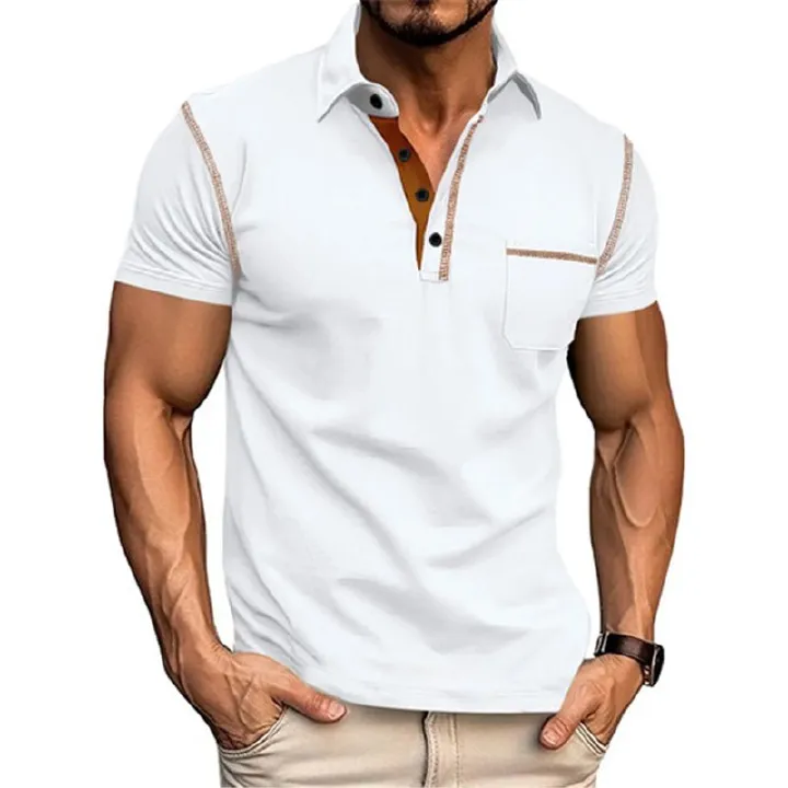 Clothes > Men's Clothing > Tops > T-Shirts Men Summer Polo Shirt Short Sleeve Casual Sport