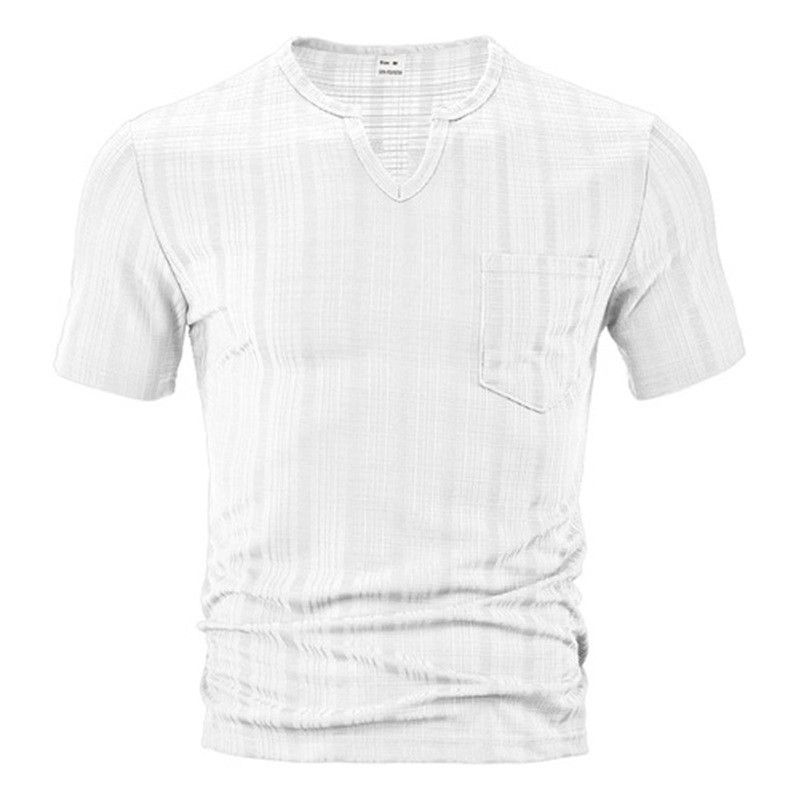 Clothes > Men's Clothing > Tops > T-Shirts Men V Neck Short Sleeve Summer Linen Style Polyester