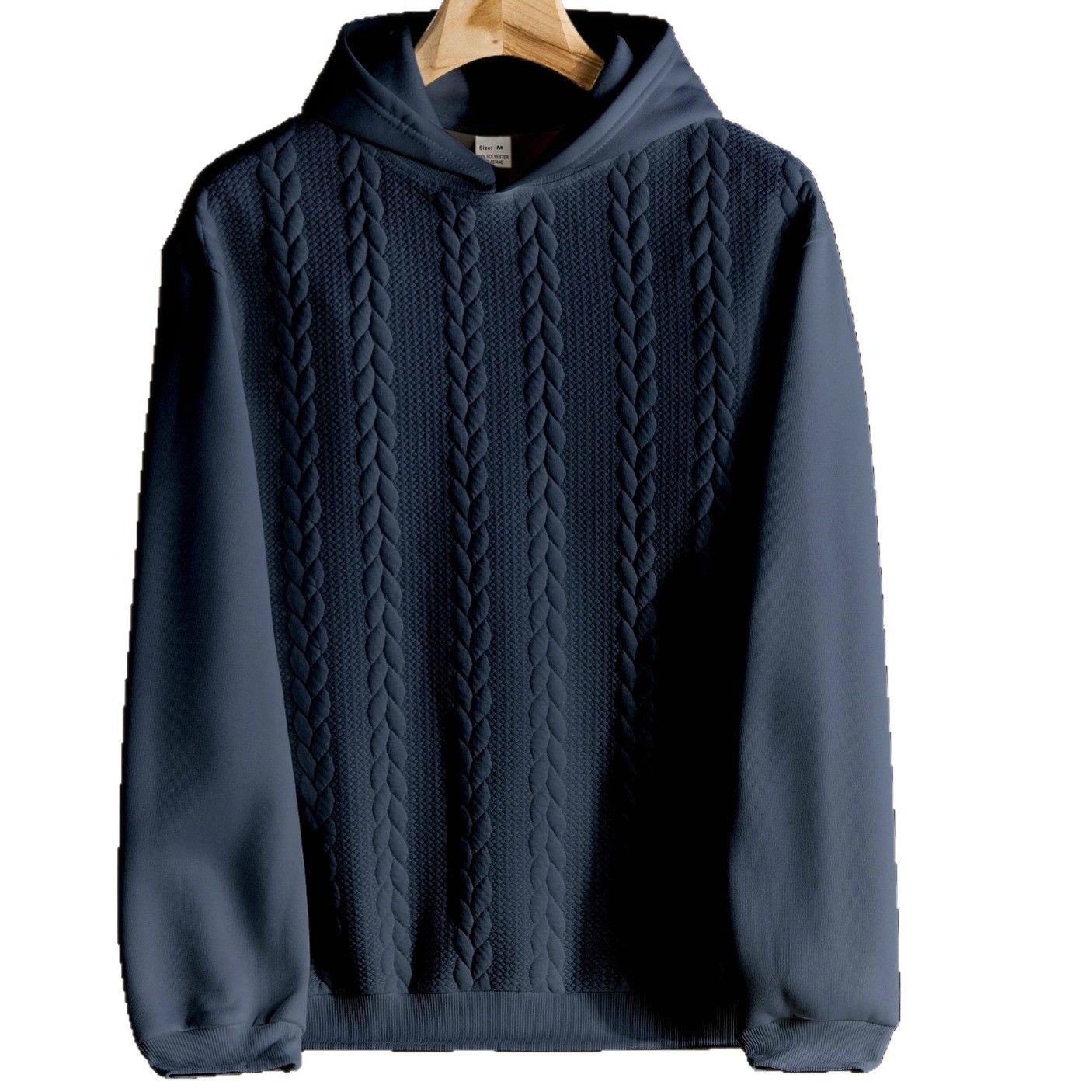 Clothes > Men's Clothing > Tops > Sweatshirts & Hoodies Men's large size casual thickened jacquard patchwork hooded sweatshirt long-sleeved men's top