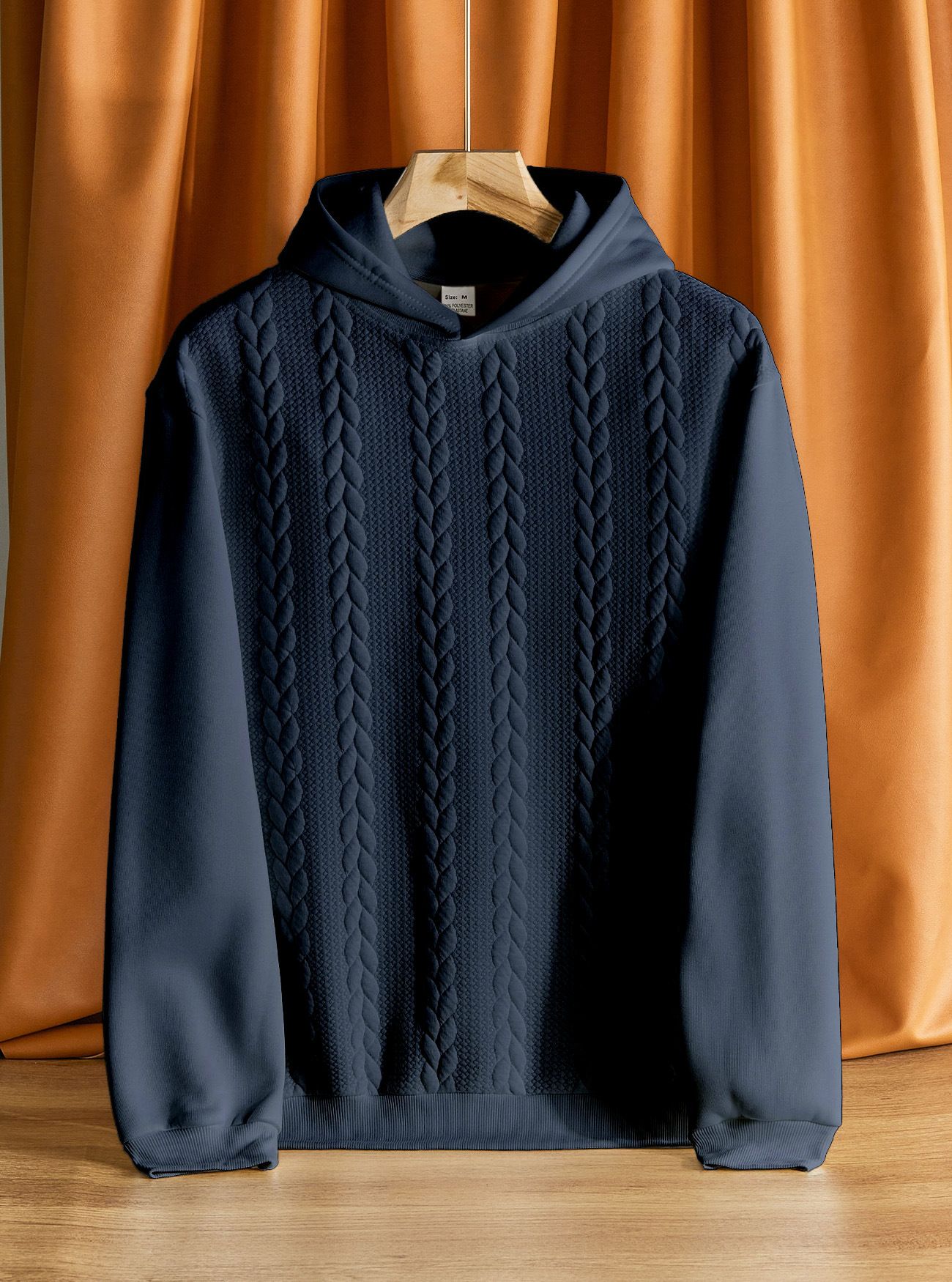 Clothes > Men's Clothing > Tops > Sweatshirts & Hoodies Men's large size casual thickened jacquard patchwork hooded sweatshirt long-sleeved men's top
