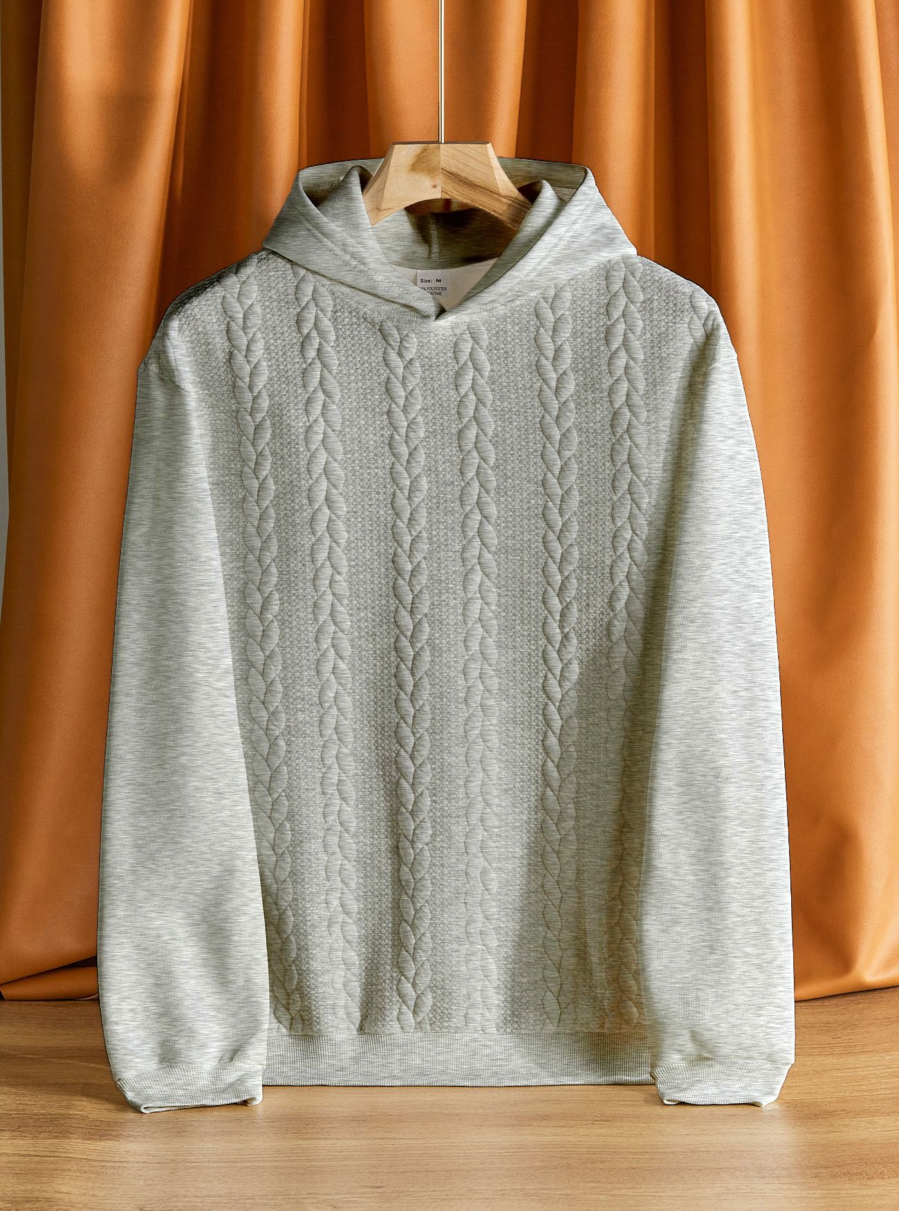 Clothes > Men's Clothing > Tops > Sweatshirts & Hoodies Men's large size casual thickened jacquard patchwork hooded sweatshirt long-sleeved men's top