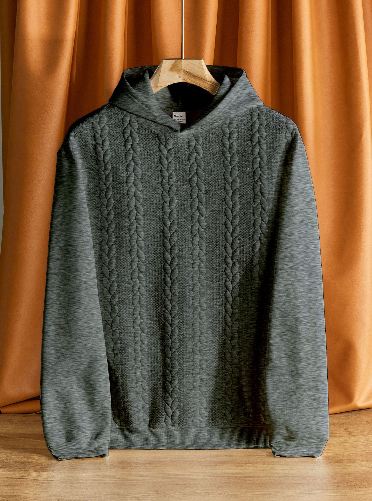 Clothes > Men's Clothing > Tops > Sweatshirts & Hoodies Men's large size casual thickened jacquard patchwork hooded sweatshirt long-sleeved men's top