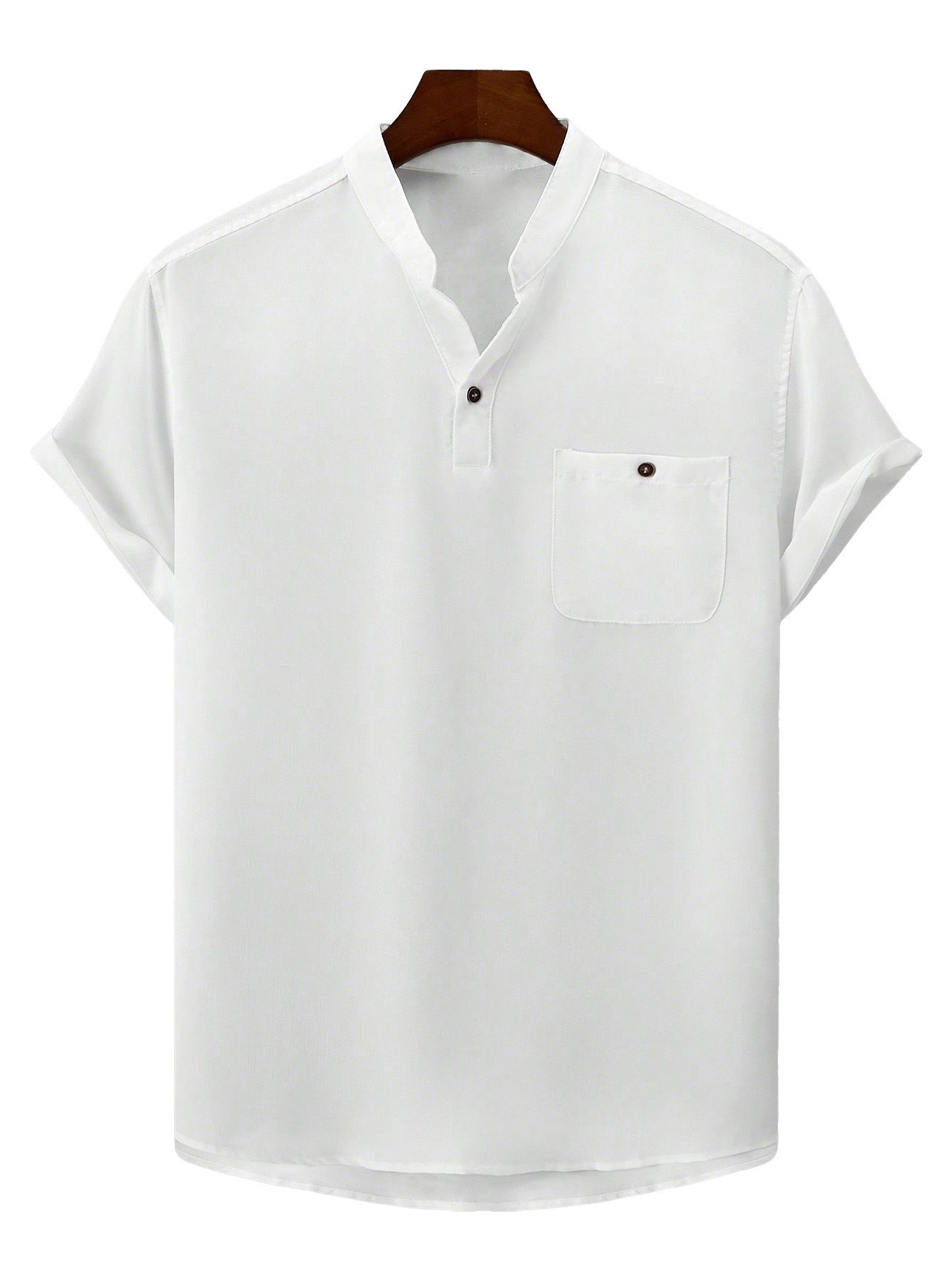 Clothes > Men's Clothing > Tops > T-Shirts  European and American summer new stand-up collar button men's polo shirt tops business versatile casual shirts T-shirts for men