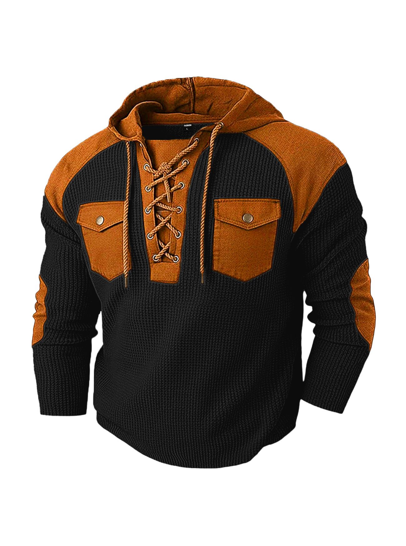 Clothes > Men's Clothing > Tops > Jackets & Coats  Men's new European and American men's hooded top with drawstring pocket, casual men's hoodie