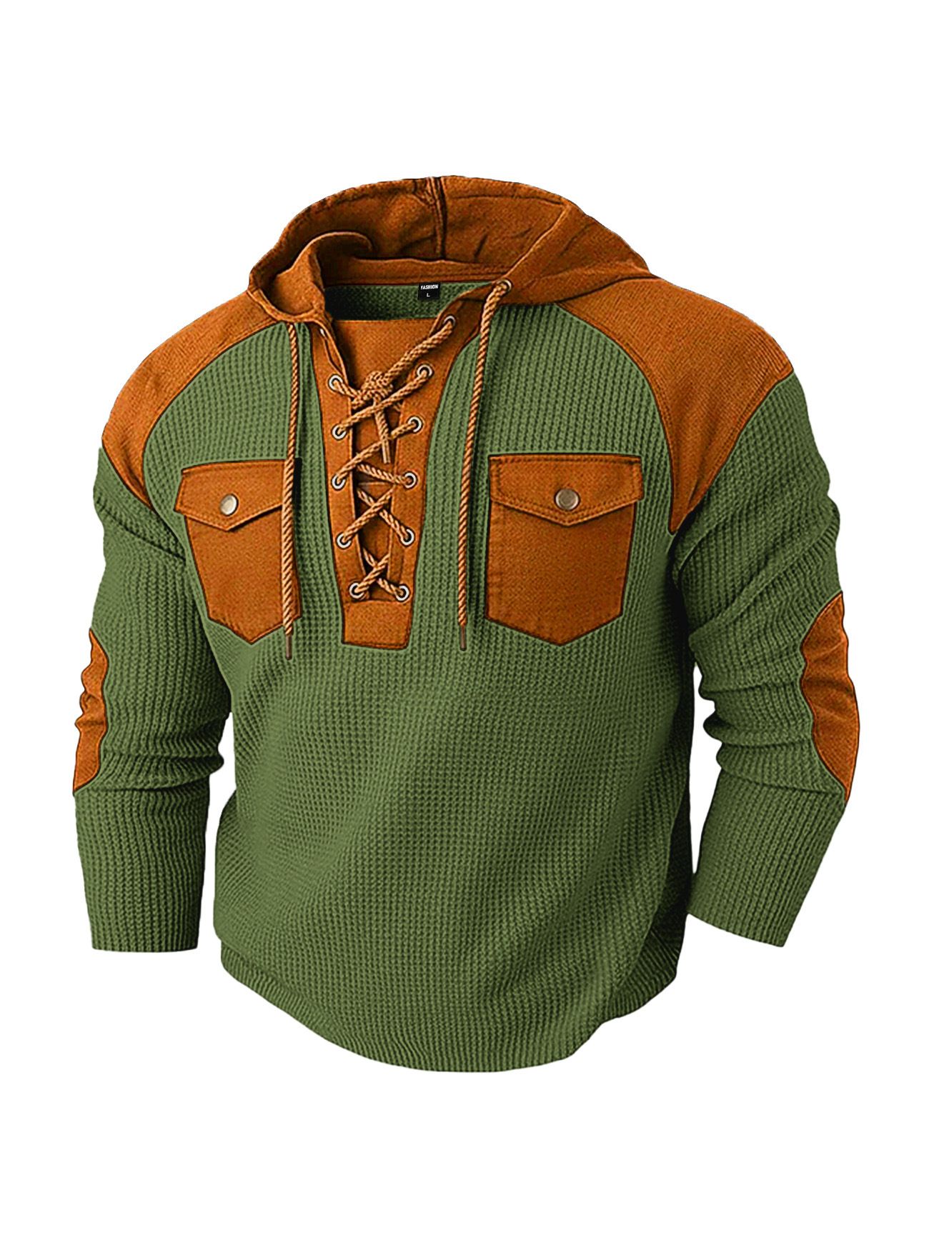 Clothes > Men's Clothing > Tops > Jackets & Coats  Men's new European and American men's hooded top with drawstring pocket, casual men's hoodie