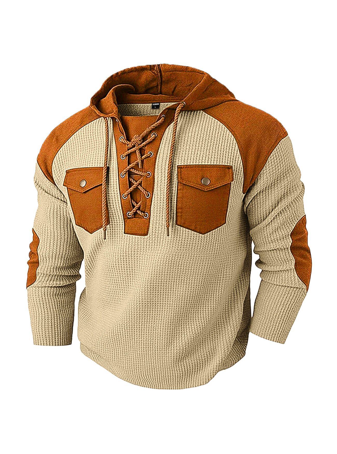Clothes > Men's Clothing > Tops > Jackets & Coats  Men's new European and American men's hooded top with drawstring pocket, casual men's hoodie