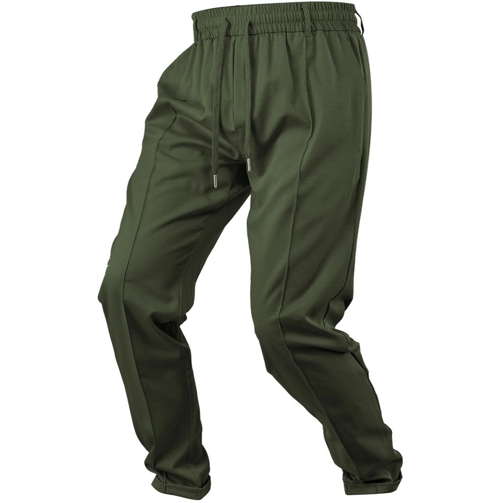Clothes > Men's Clothing > Bottoms > Pants > Casual  Spring and summer solid color casual trousers, sports pants, men's loose woven men's trousers