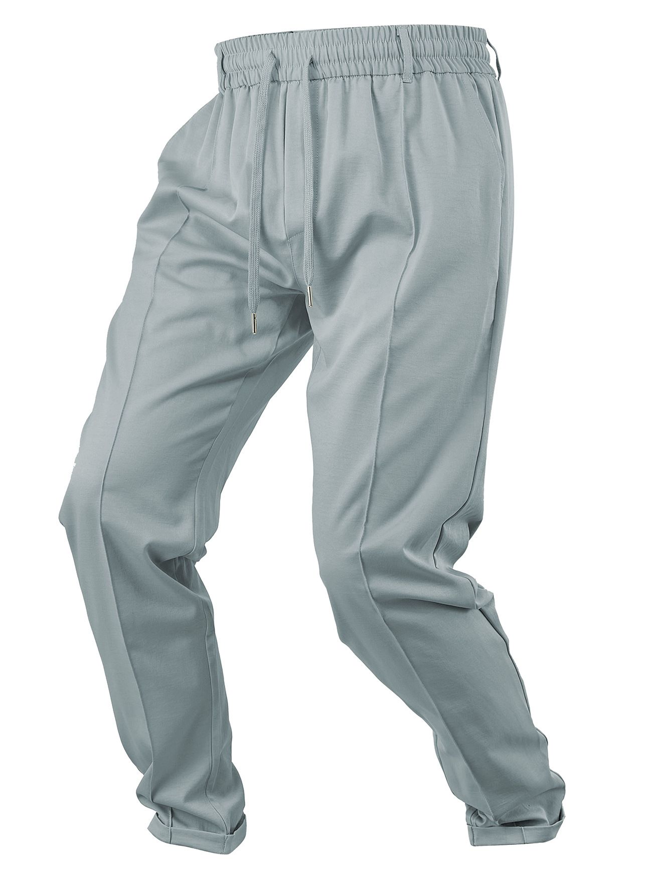 Clothes > Men's Clothing > Bottoms > Pants > Casual  Spring and summer solid color casual trousers, sports pants, men's loose woven men's trousers
