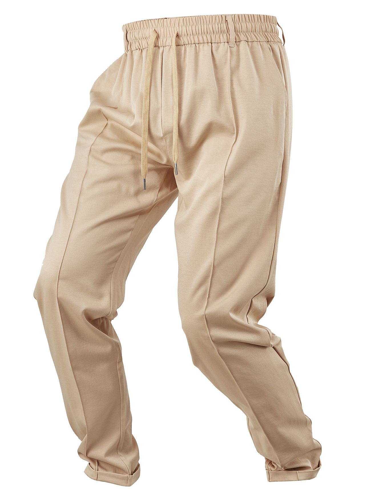 Clothes > Men's Clothing > Bottoms > Pants > Casual  Spring and summer solid color casual trousers, sports pants, men's loose woven men's trousers
