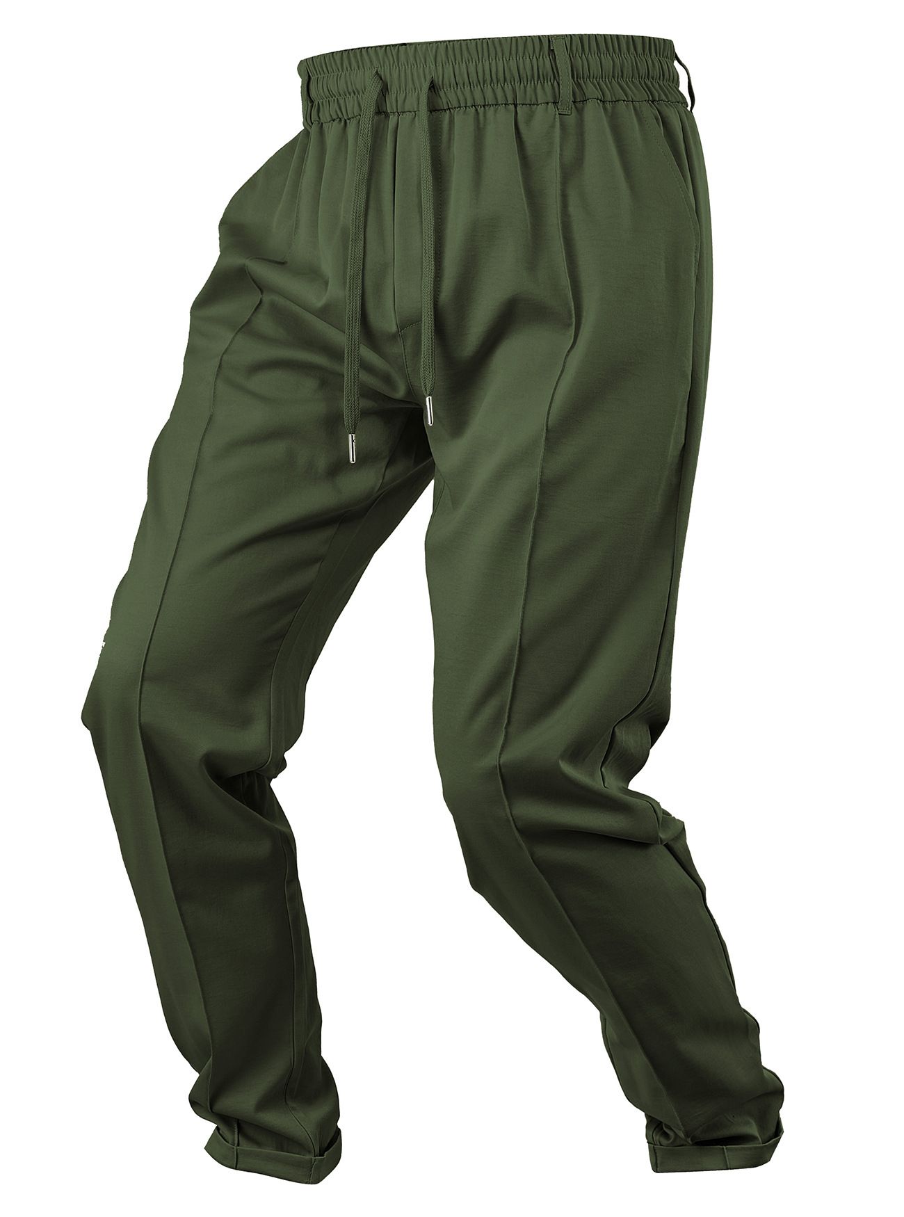 Clothes > Men's Clothing > Bottoms > Pants > Casual  Spring and summer solid color casual trousers, sports pants, men's loose woven men's trousers