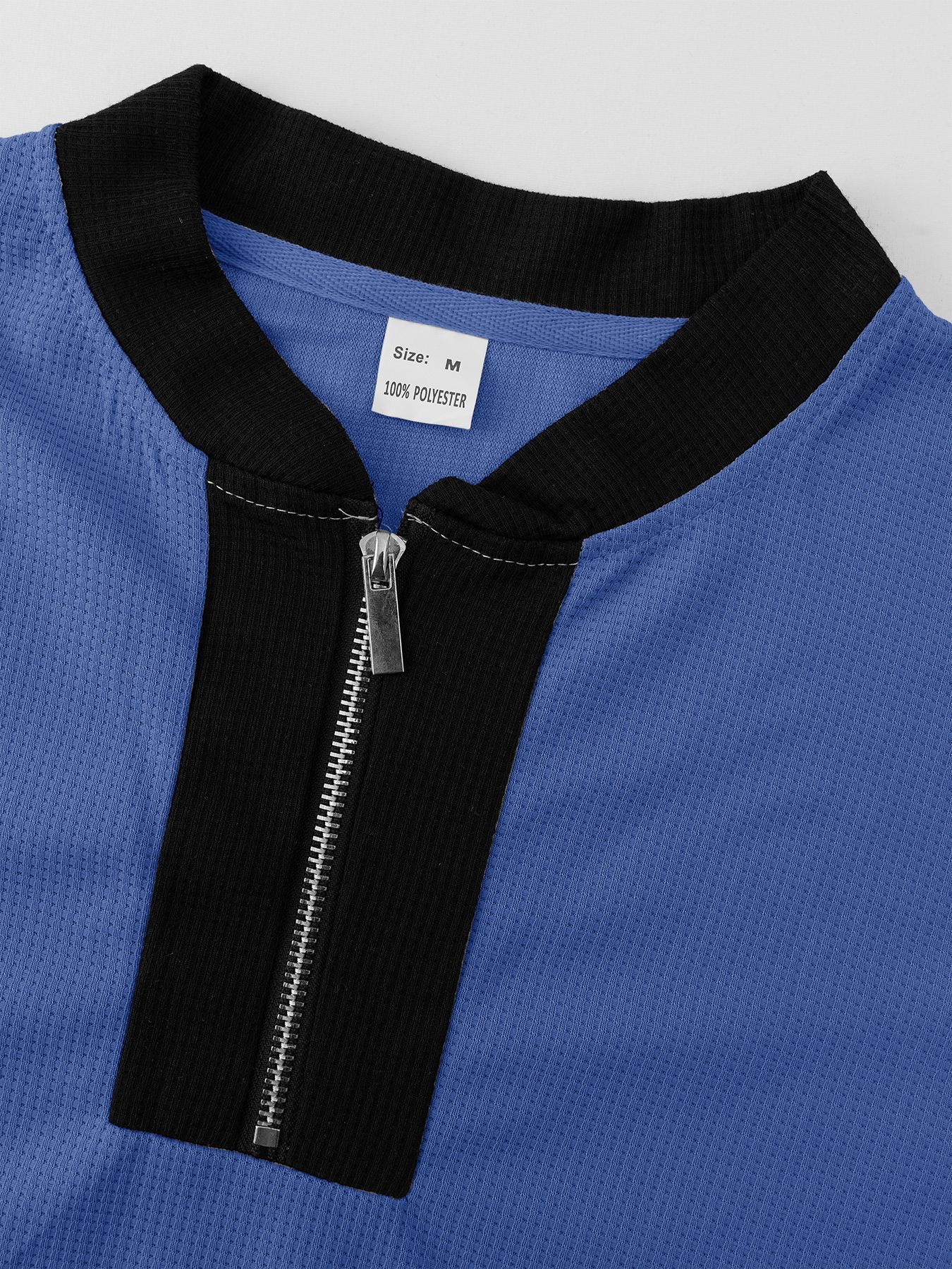 Clothes > Men's Clothing > Clothing Sets > Two-Piece Outfits European and American spring and autumn men's two-piece waffle round neck long-sleeved shirt and trousers casual sports zipper suit for men