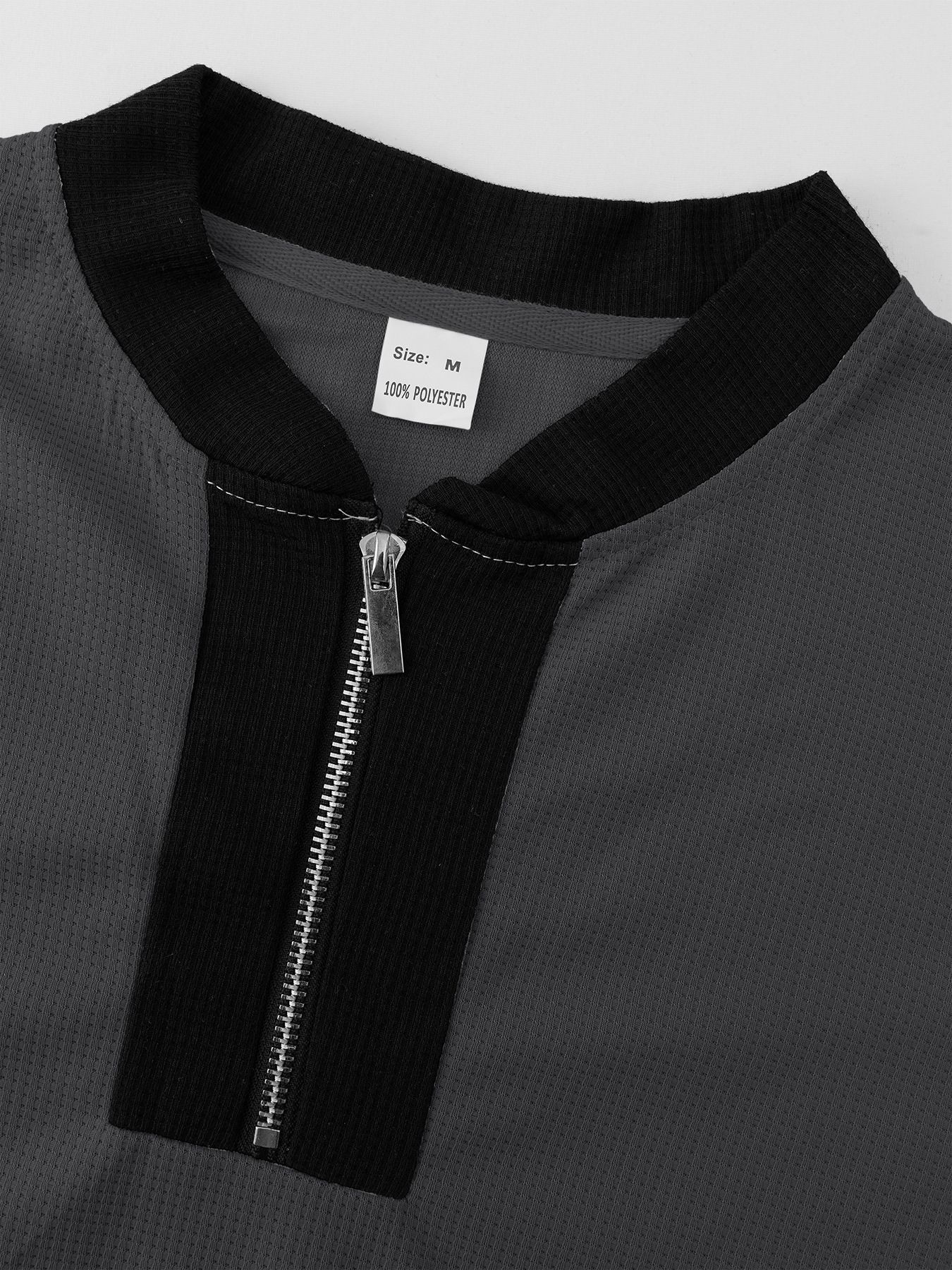 Clothes > Men's Clothing > Clothing Sets > Two-Piece Outfits European and American spring and autumn men's two-piece waffle round neck long-sleeved shirt and trousers casual sports zipper suit for men