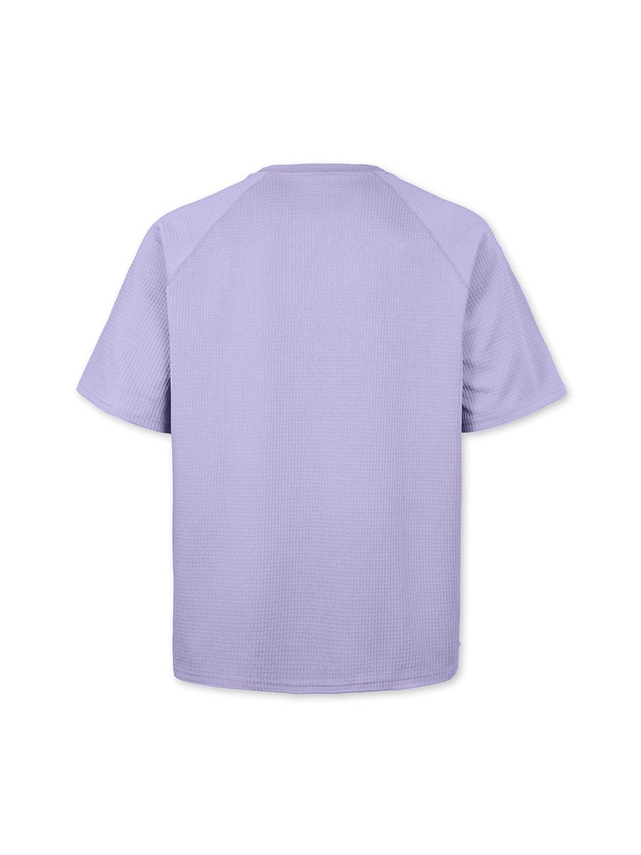 Clothes > Men's Clothing > Tops > T-Shirts  European and American spring and summer men's waffle knitted raglan sleeves round neck short-sleeved men's T-shirt for men