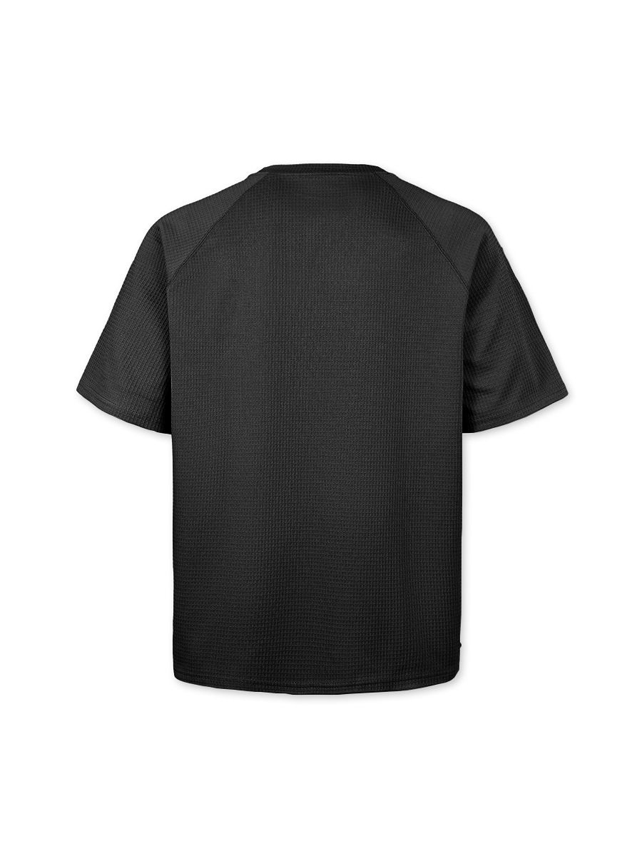 Clothes > Men's Clothing > Tops > T-Shirts  European and American spring and summer men's waffle knitted raglan sleeves round neck short-sleeved men's T-shirt for men