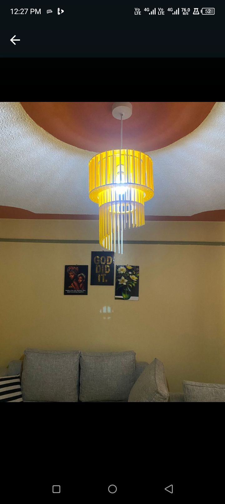 Double hanging lampshade light comes with free colour changing bulb