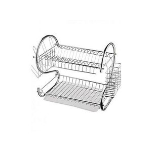 Stainless 2-tier Kitchen Dish/ Utensil Rack with Draining Board